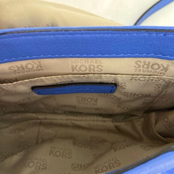 Michael Kors Small Crossbody Bag Blue Silver Toned Hardware Adjustable Strap - Picture 6 of 8